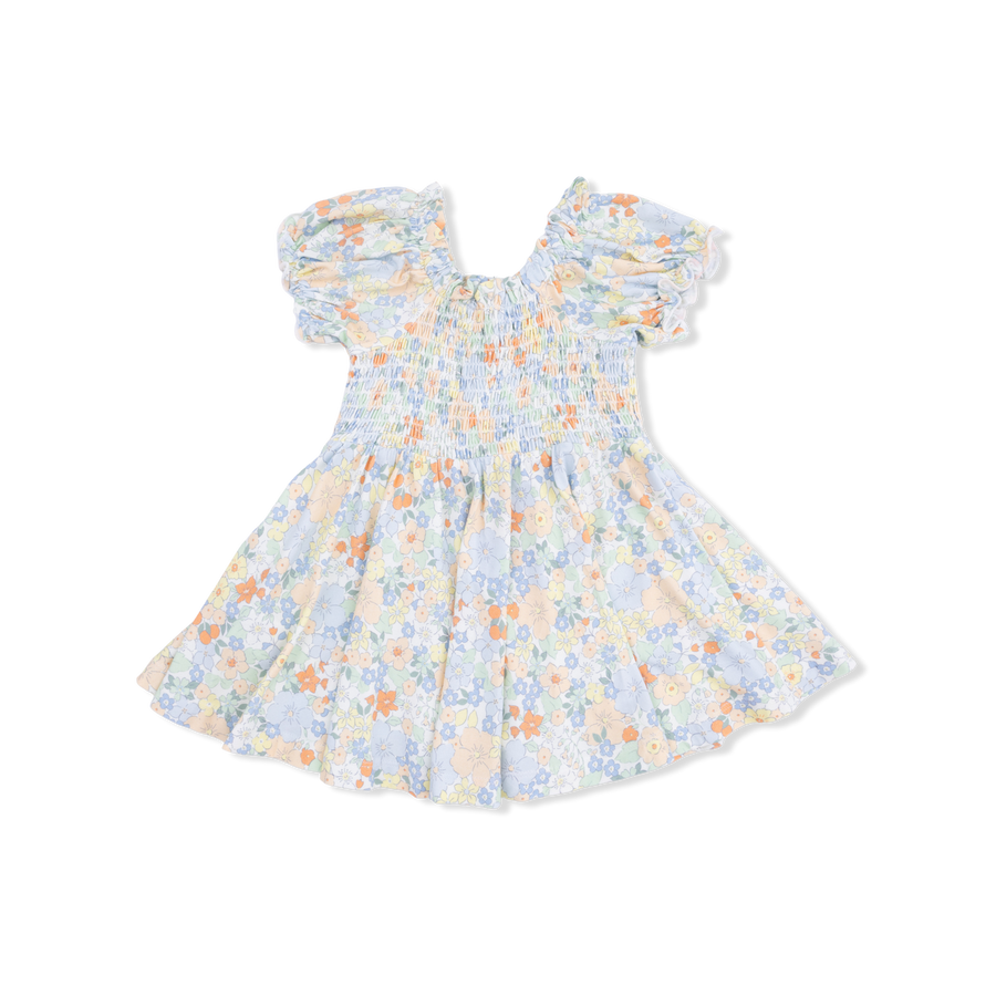 Smocked Twirly Dress with Bloomer - Georgia Floral