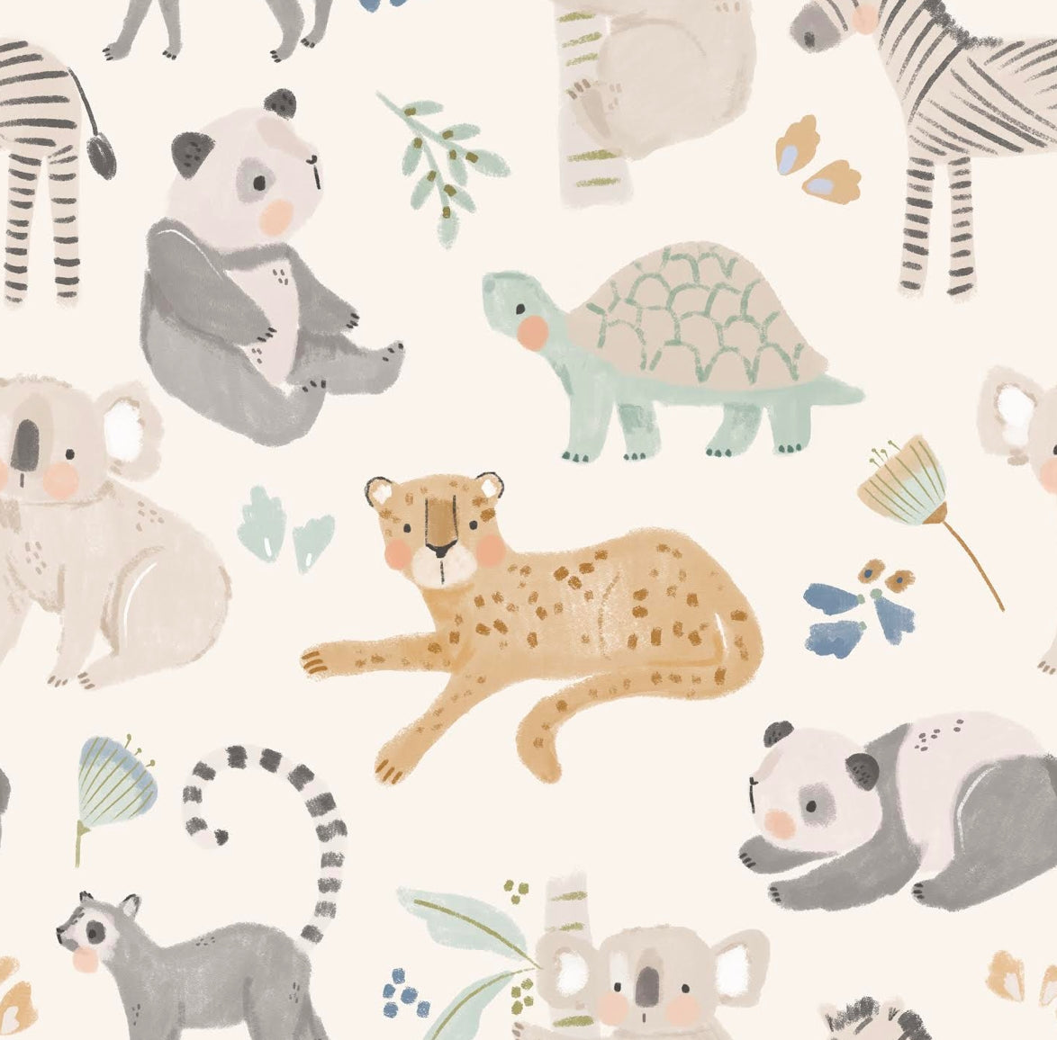 Baby Bamboo Knotted Baby Gown + Hat Gift Set - Safari Friend