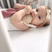 Lion Comforter in Dusty Pink Muslin w/Natural Rubber Teether
