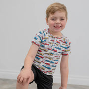 Short Sleeved Raglan Henley - Matchbox Cars