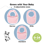 8 Pack Organic Cotton Drool Bibs - Blush