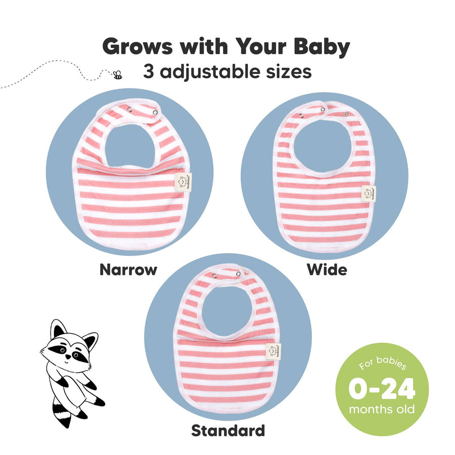 8 Pack Organic Cotton Drool Bibs - Blush