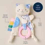 Bitzy Crinkle Sensory Toy with Teether - Kitty