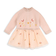 Embroidered Knit Baby Tutu Dress - Floral