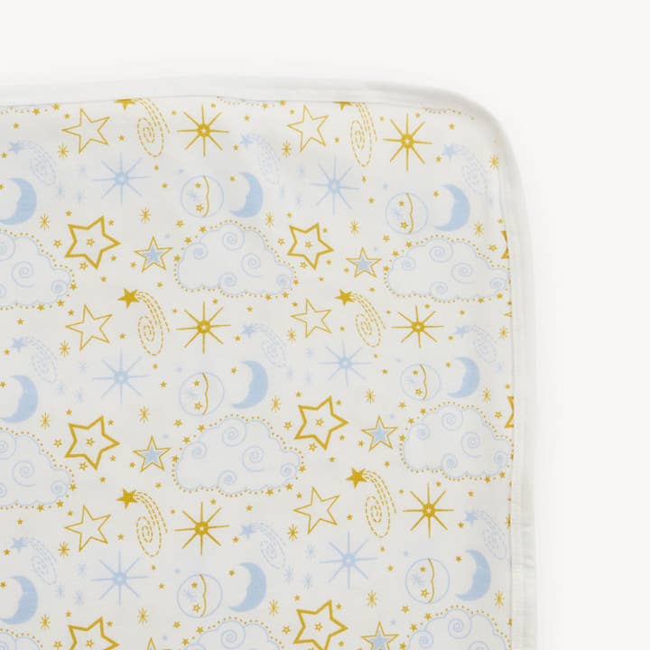 Modal Baby Blanket - Star Signs Blue