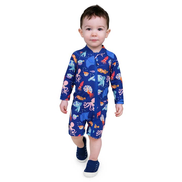 Long Sleeve UV Sun Suit - Sea Friends
