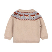 Fox Fair Isle Knit Sweater Organic Cotton Pullover