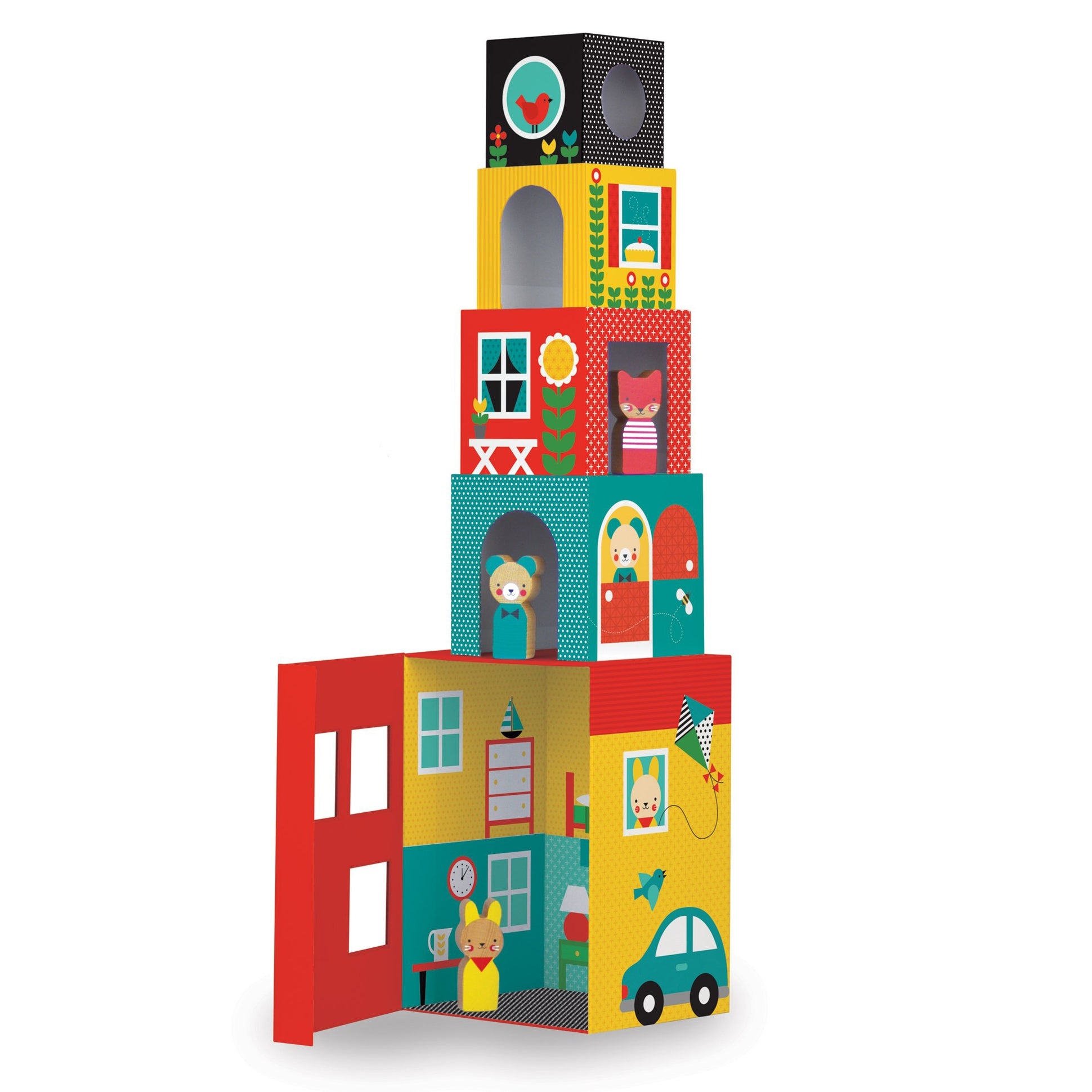 Peek-a-Boo House- Stacking Blocks Play Set