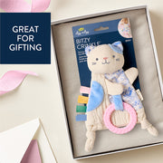 Bitzy Crinkle Sensory Toy with Teether - Kitty