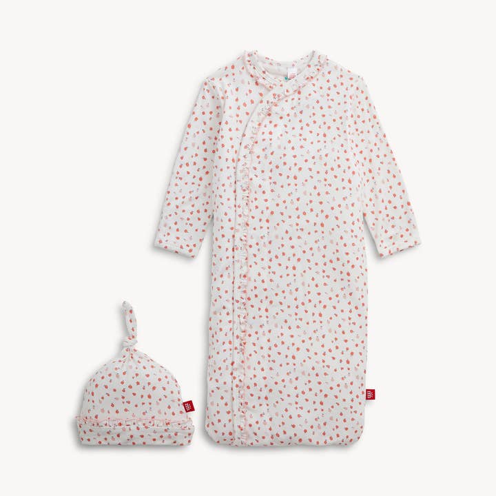 Modal Magnetic Ruffle Gown & Hat - Apple Blossom