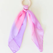 Natural Baby Teether - 100% Mulberry Silk and Maple Ring Various Colors