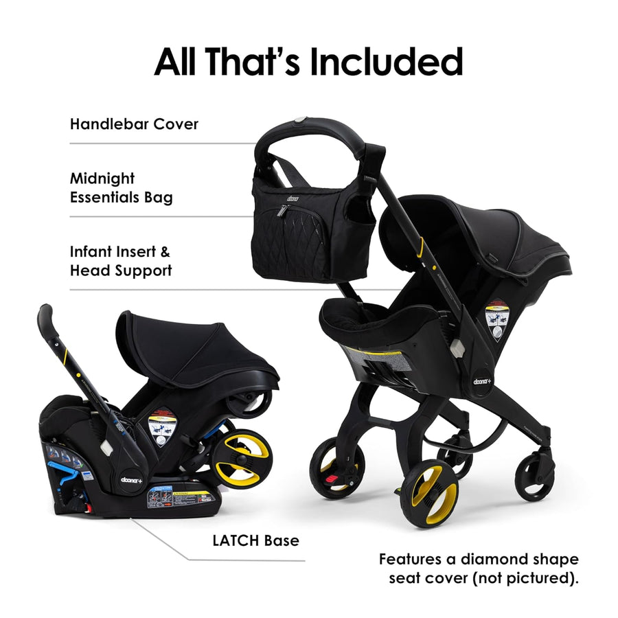 Doona Infant Convertible Car Seat and Stroller - Midnight Edition