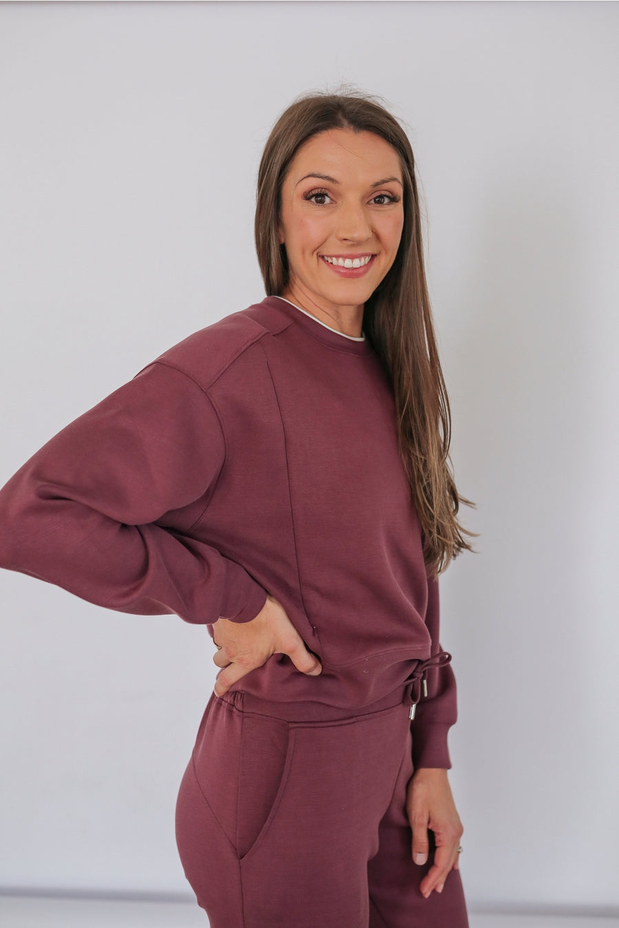 Luxe Nursing Lounge Crewneck - Plum