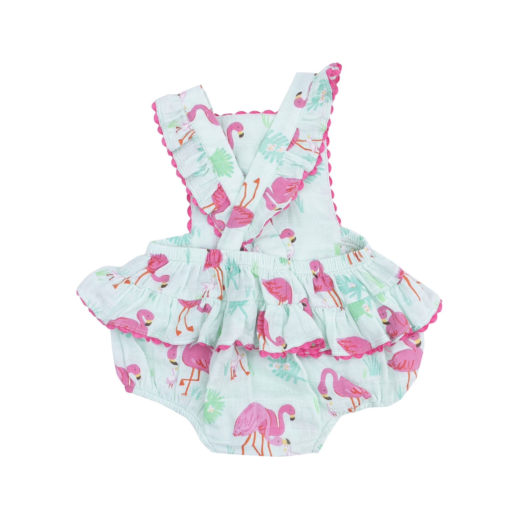 Ruffle Ric-Rac Sunsuit - Flamingos