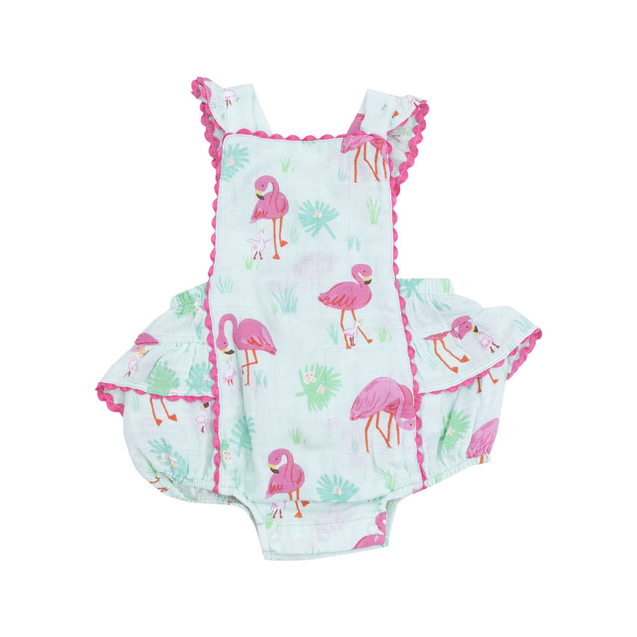 Ruffle Ric-Rac Sunsuit - Flamingos