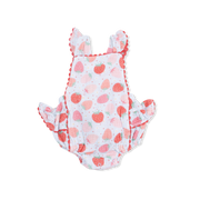 Ruffle Ric-Rac Sunsuit - Strawberry Bliss