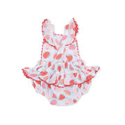 Ruffle Ric-Rac Sunsuit - Strawberry Bliss