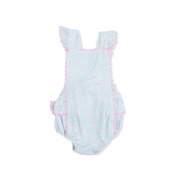 Ruffle Ric-Rac Sunsuit - Tiny Cherry Stripe