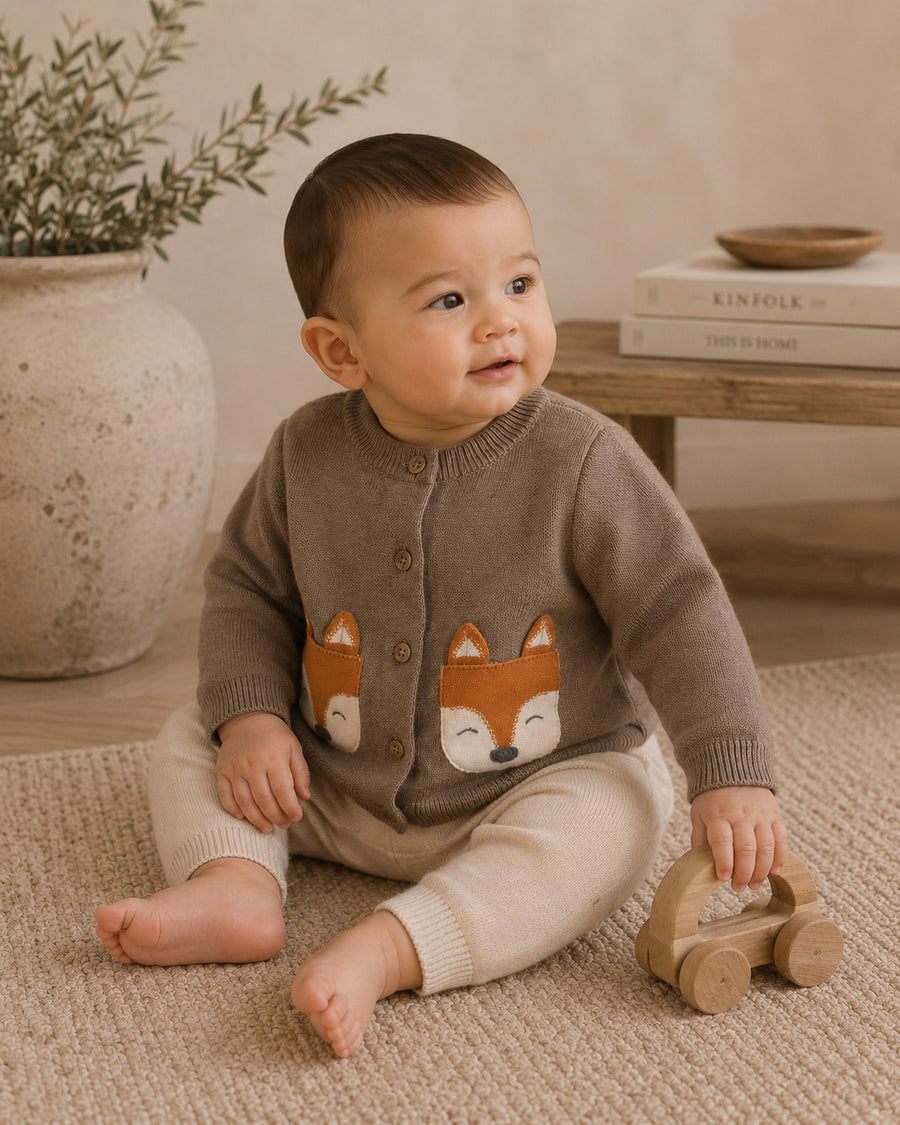 Fox Pocket Baby Knit Cardigan Sweater