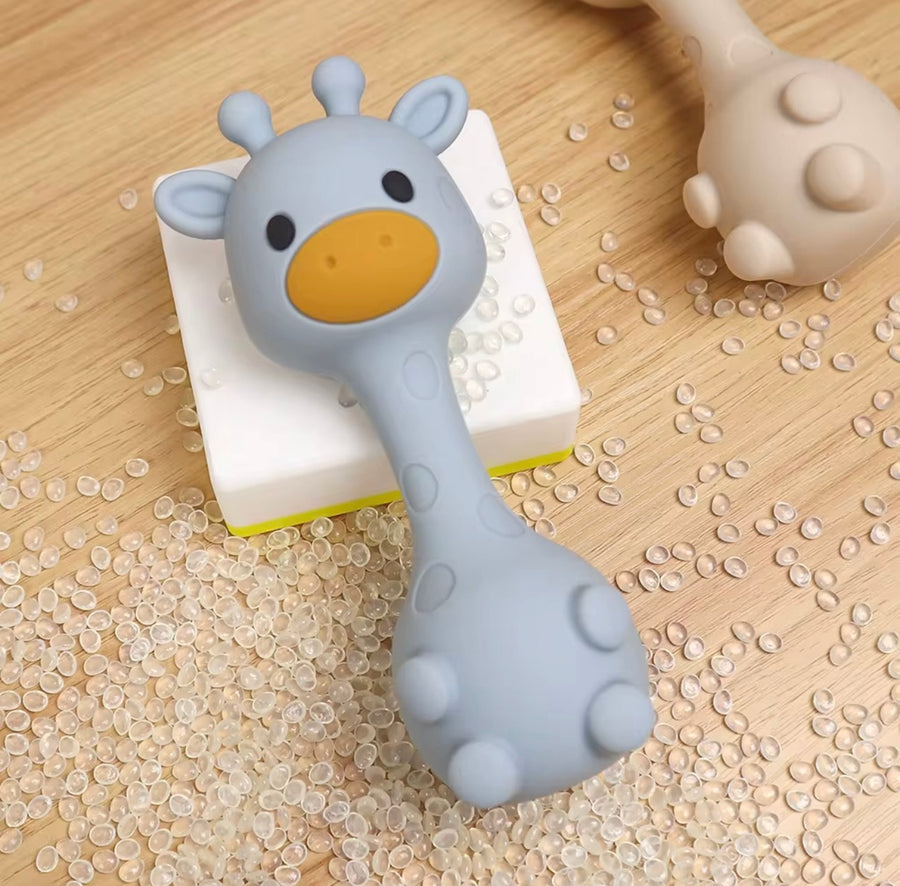 All Silicone Giraffe Rattle - Various Colors
