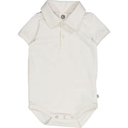 Cozy Me Short Sleeve Collared Bodysuit - Balsam Cream