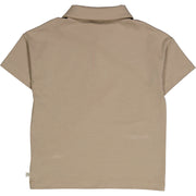 Cozy Me Collar Short Sleeve Tee - Cashew