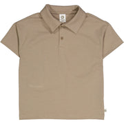 Cozy Me Collar Short Sleeve Tee - Cashew