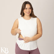 Bamboo Nursing & Maternity Tank Top - White