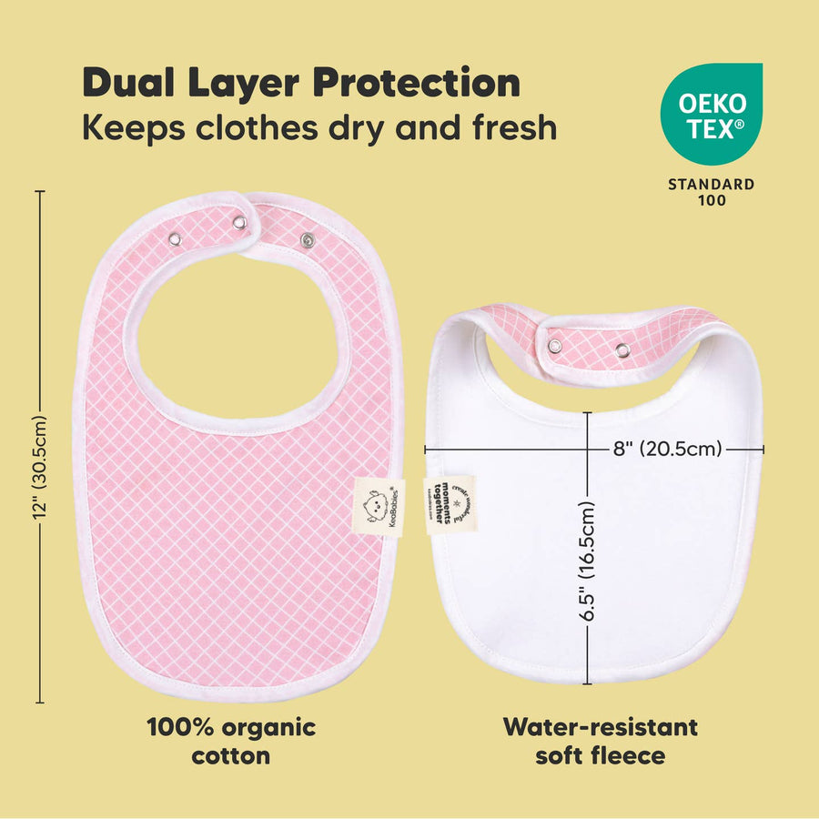 8 Pack Organic Cotton Drool Bibs - Blush
