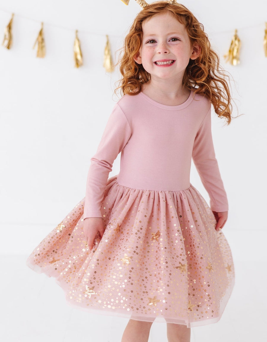 Bamboo + Tulle Holiday Twinkle Star Dress - Stella