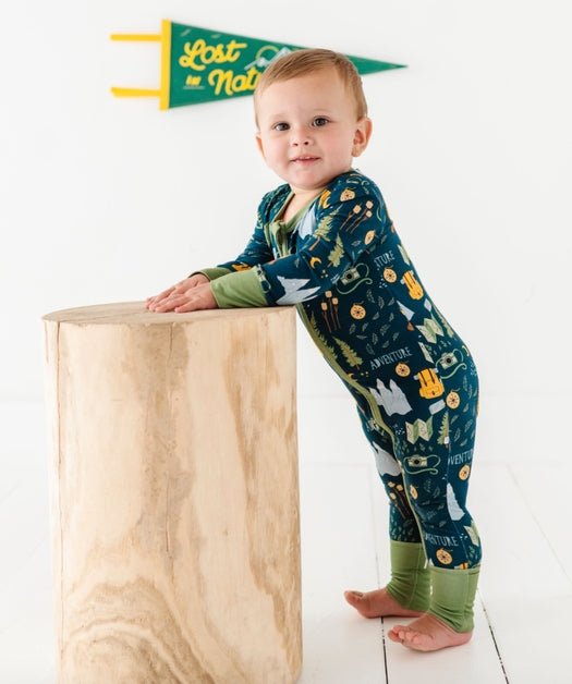 Bamboo Convertible Footie - Camping Adventure