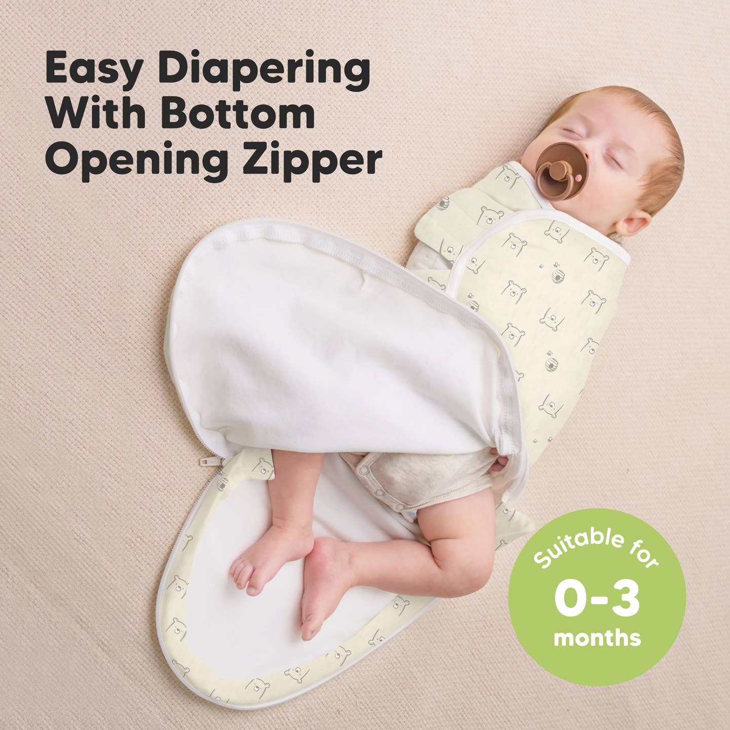 SOOTHE Zippy Swaddle Wraps - 3-Pack (Bumble Bear)