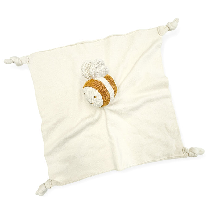 Organic Baby Lovey Security Blanket Cuddle Cloth - Honey Bee