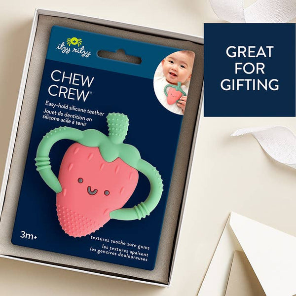 Chew Crew Silicone Teether - Strawberry