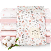 Organic 6 Pack Shea Burp Cloths - Sweet Charm