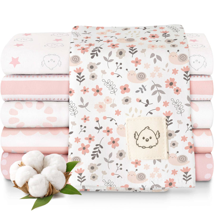 Organic 6 Pack Shea Burp Cloths - Sweet Charm