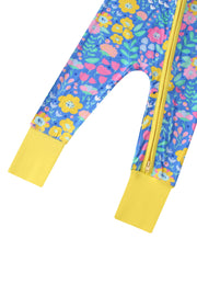 Posh TOT Sunny Blooms Bamboo Baby Convertible Zippy Romper