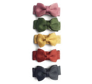 5-Piece Tiny Tuxedo Snap Hair Bows - Various Colors