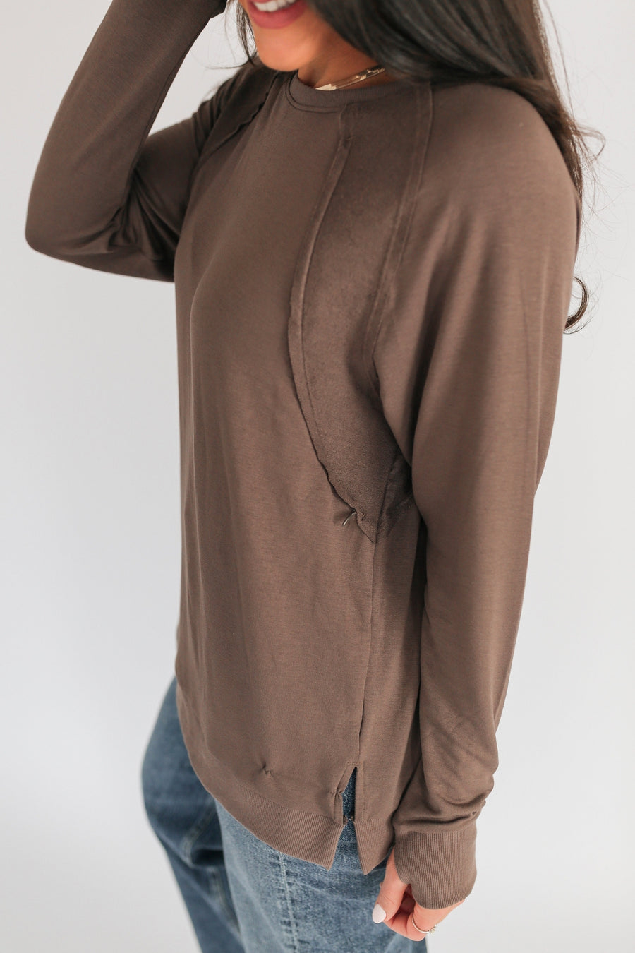 Free Flowing Lightweight Nursing Top - Cocoa