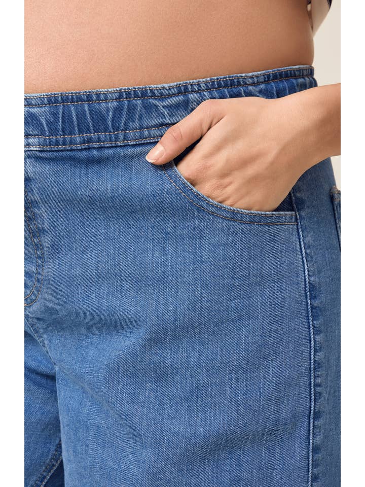 Drawstring Wide Leg Maternity & Postpartum Jeans
