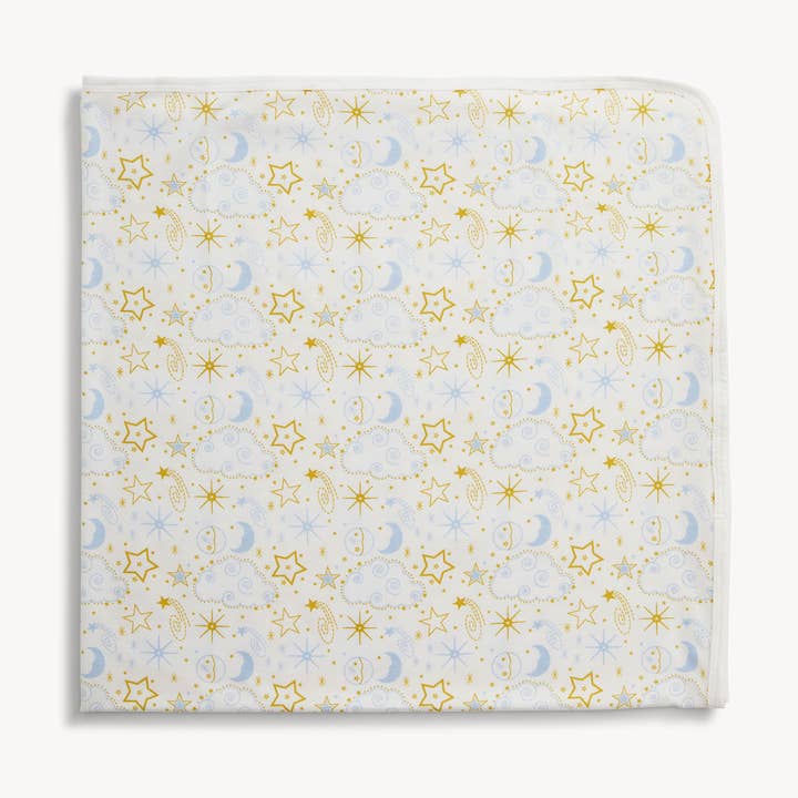 Modal Baby Blanket - Star Signs Blue