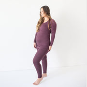 Jane Nursing Pajama Set - Burgundy Plum