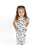 Bamboo Two Piece Short Sleeve Pajamas - Wings of Paradise Butterflies