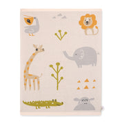 Organic Jacquard Sweater Knit Baby Blanket - Jungle Friends