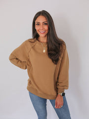 Big Hug Vertical Zip Breastfeeding Crewneck - Butterscotch