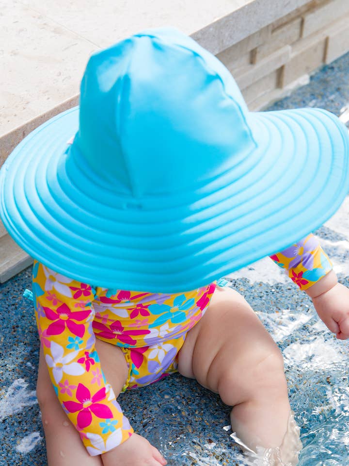 Bright Aqua Swim and Sun Hat