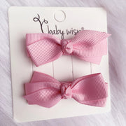 Aiyanna Ribbon Bow Pigtail Hair Clips - Various Colors