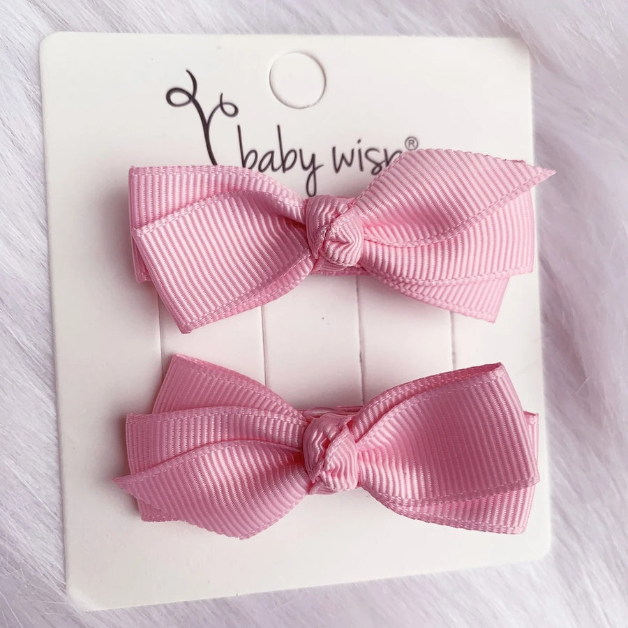 Aiyanna Ribbon Bow Pigtail Hair Clips - Various Colors