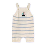 Sailboat Stripe Organic Baby Knit Shortall + Bodysuit Set