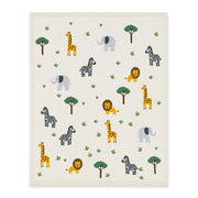 Organic Jacquard Sweater Knit Baby Blanket - Jungle Pals
